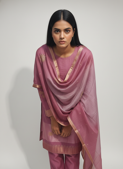 Semi Stitched Formal Chanderi Suitset