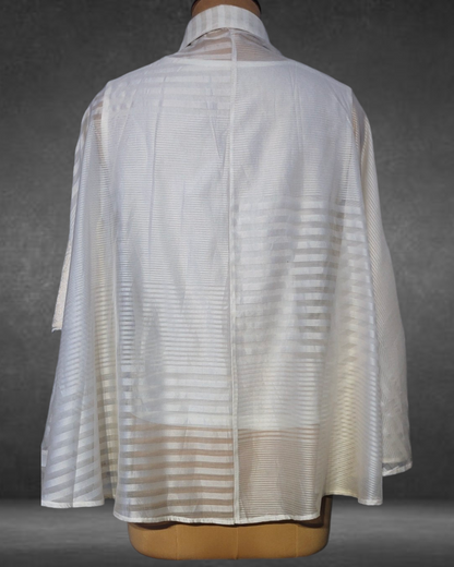 Chanderi Silk Stripe Shirt Free Size