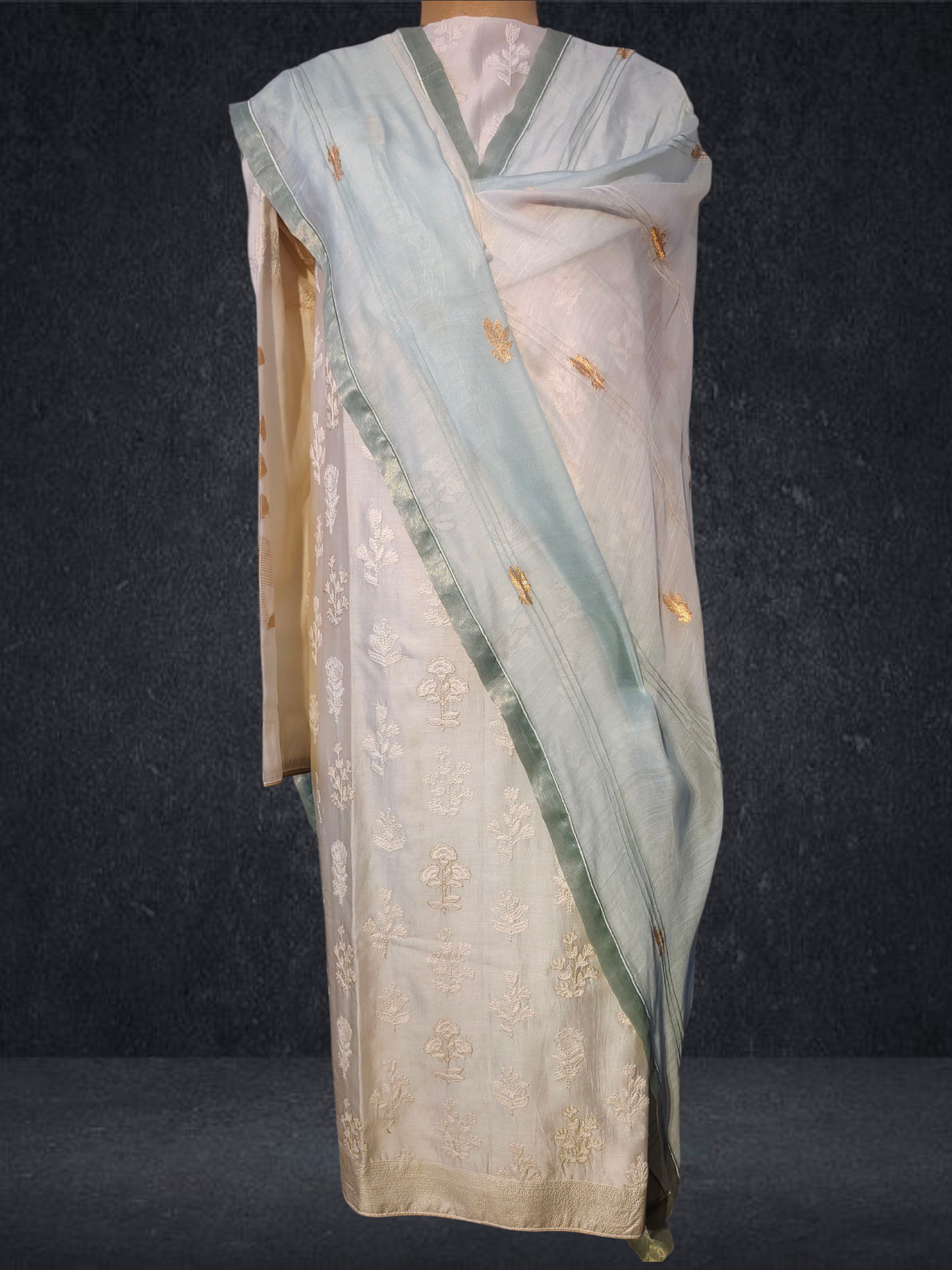 Semi Stitched Formal chanderi Suitset