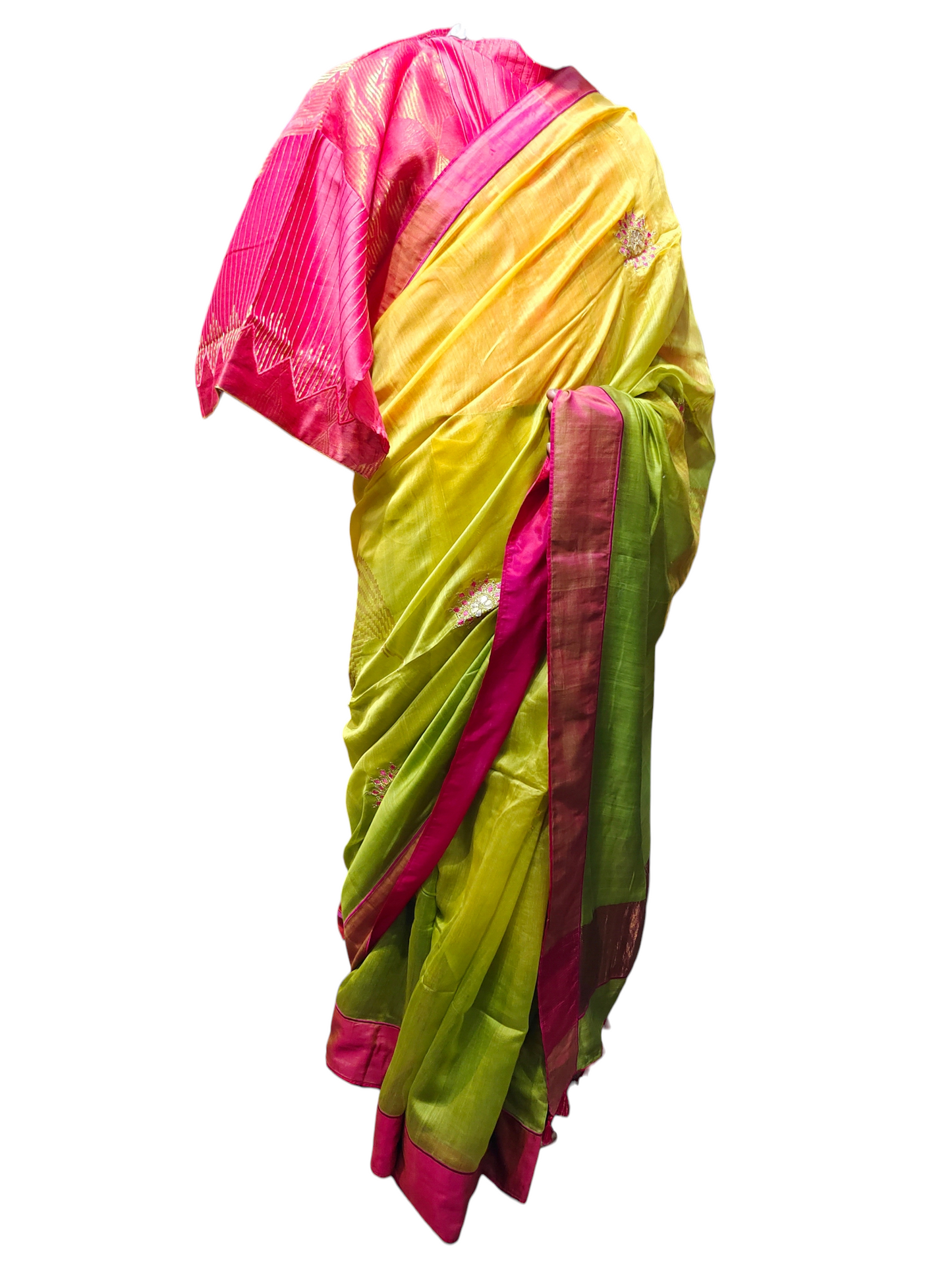 Formal Chanderi Zari Woven With Gota Saree