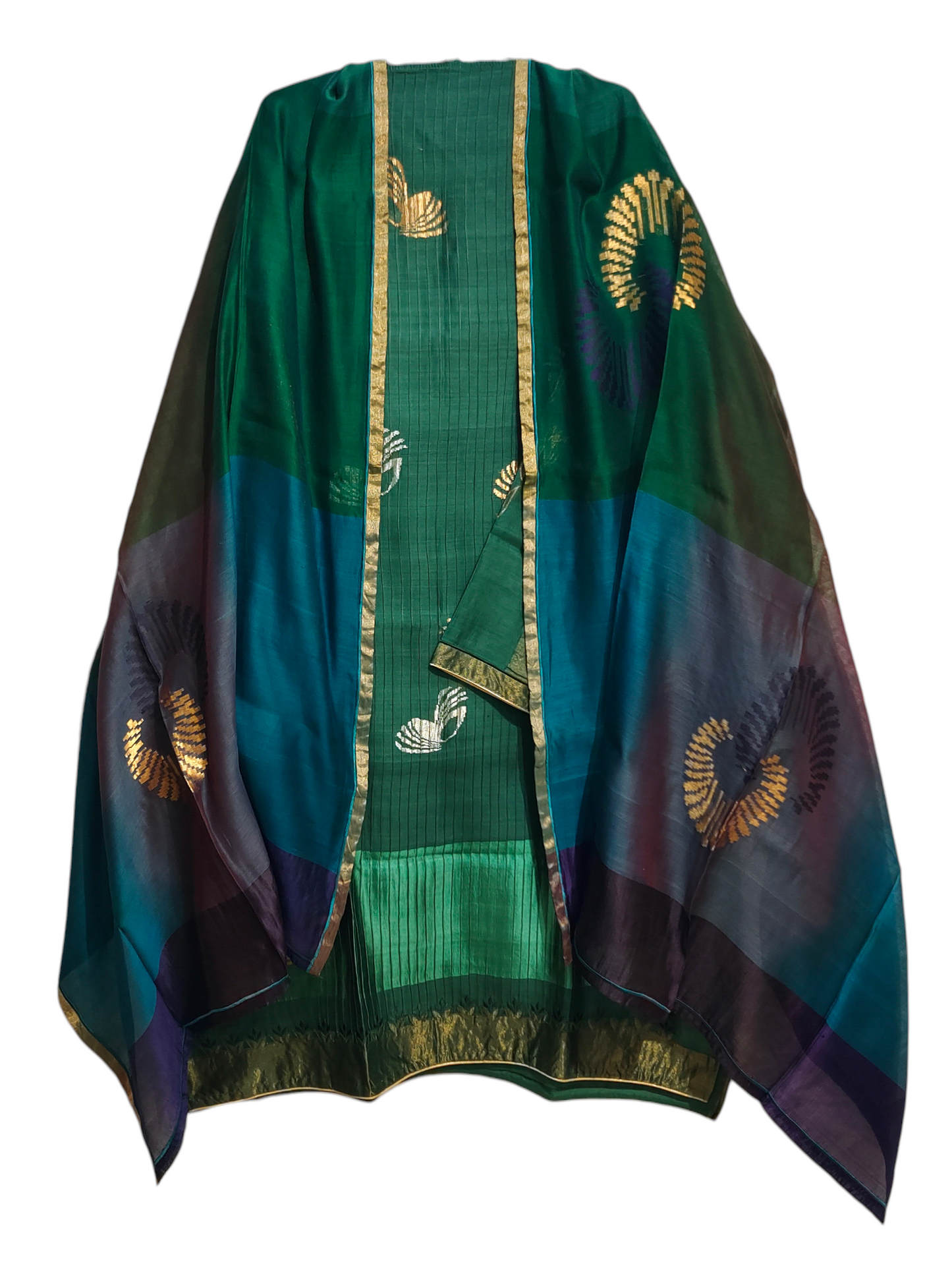 Semi Stitched Formal chanderi Suitset