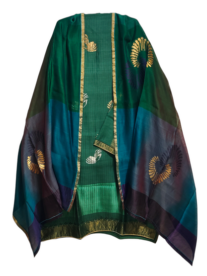Semi Stitched Formal chanderi Suitset