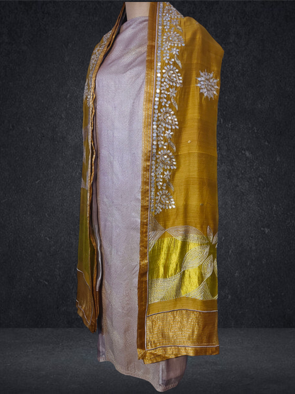 Semi Stitched Formal chanderi Suitset