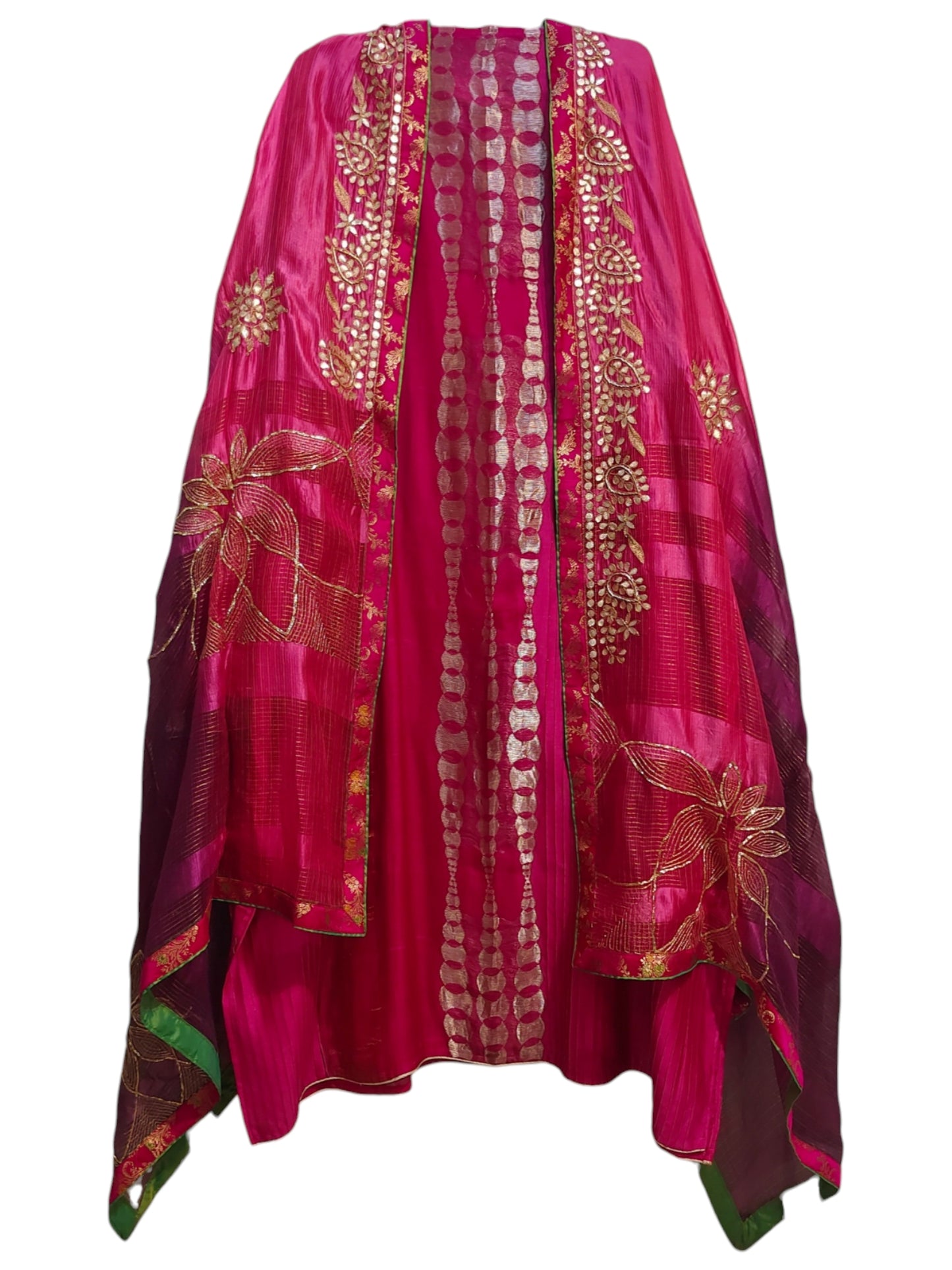 Semi Stitched Chanderi Formal Suitset