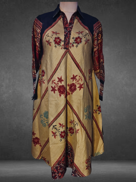 Silk Ajrakh Dress