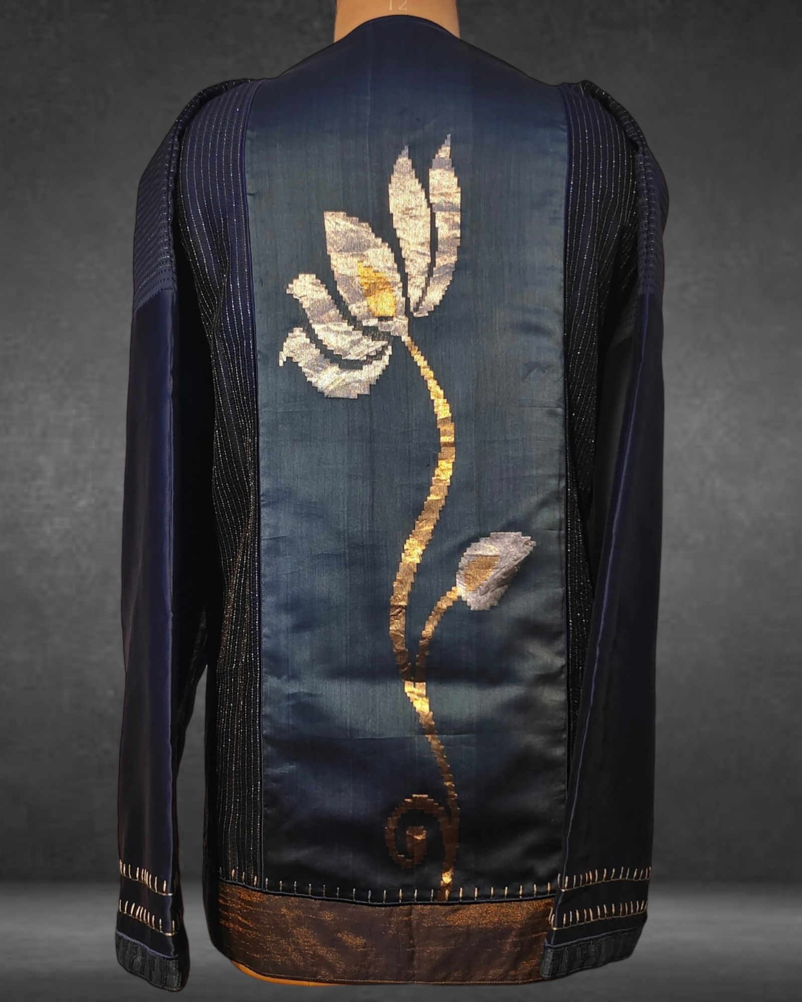 Semistitched Chanderi Ajrakh Silk Tunic VISHAL KAPUR STUDIO