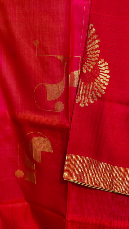 Semi Stitched Chanderi Formal Suitset