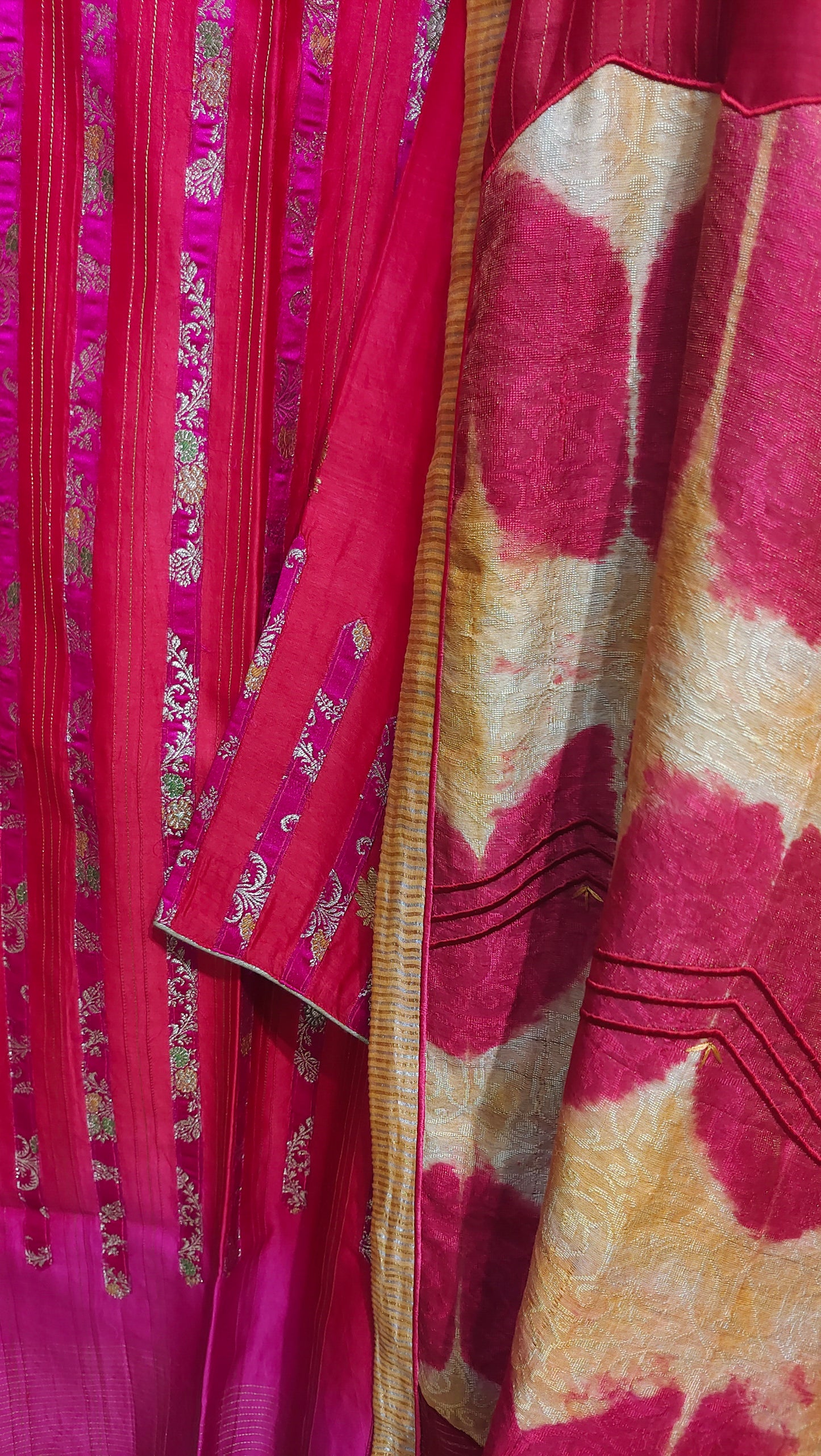 Semi Stitched Chanderi Formal Suitset
