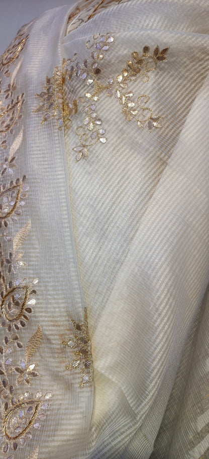 Semi Stitched Formal chanderi Suitset