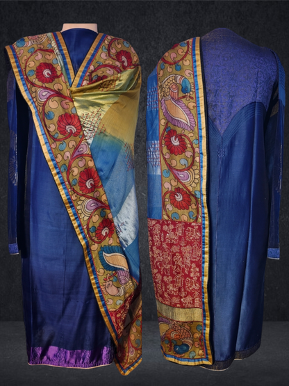 Semi Stitched Chanderi Formal Suitset