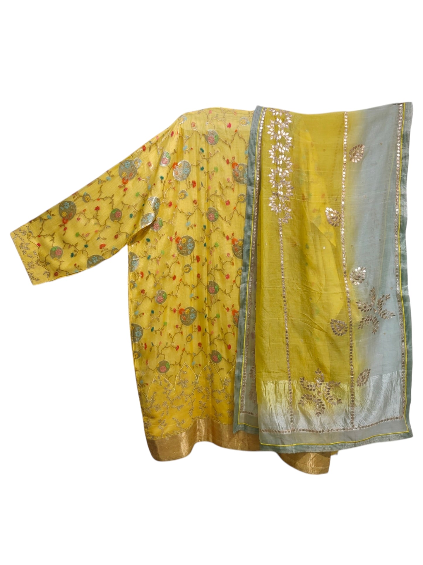 Semi Stitched Chanderi Formal Suitset