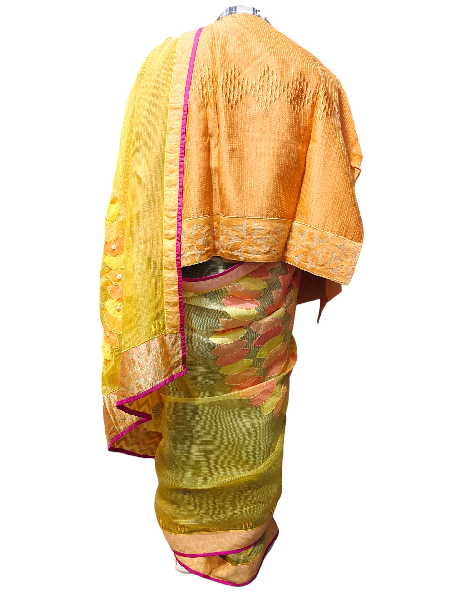 Formal Chanderi Leaf Applique Saree