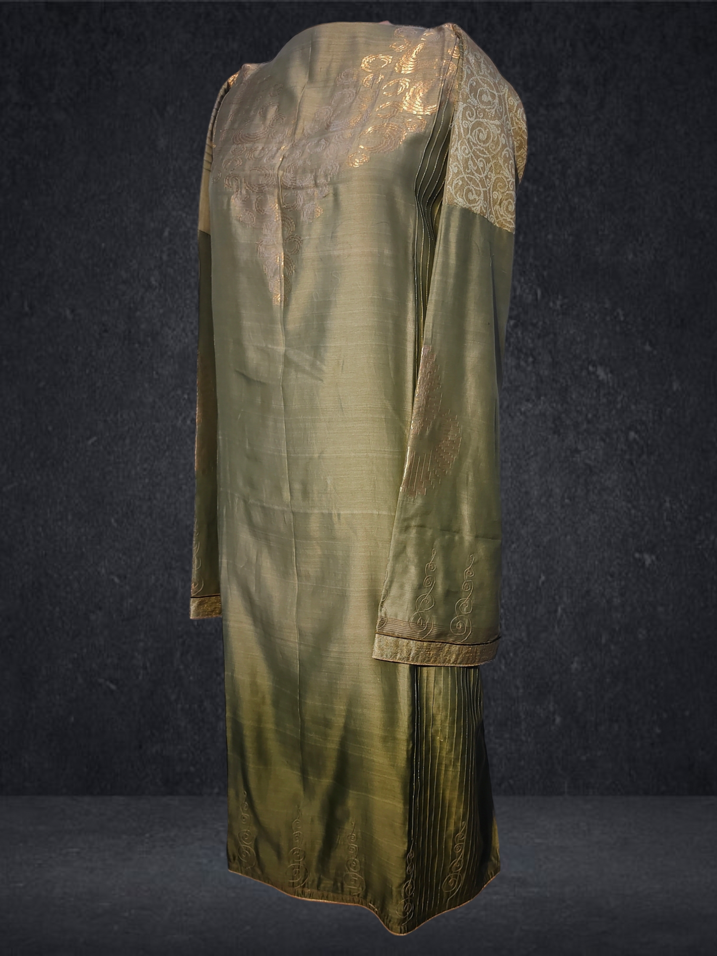 Semistitched Chanderi Zariwoven Kurta