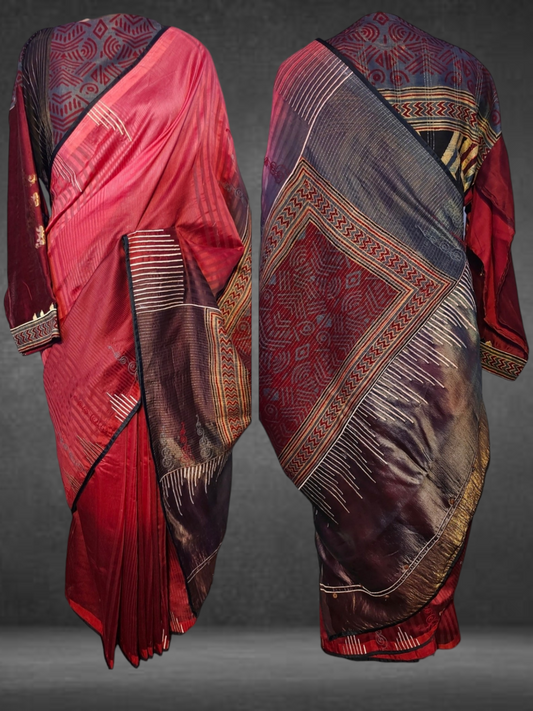 Chanderi Formal Ajrakh Saree