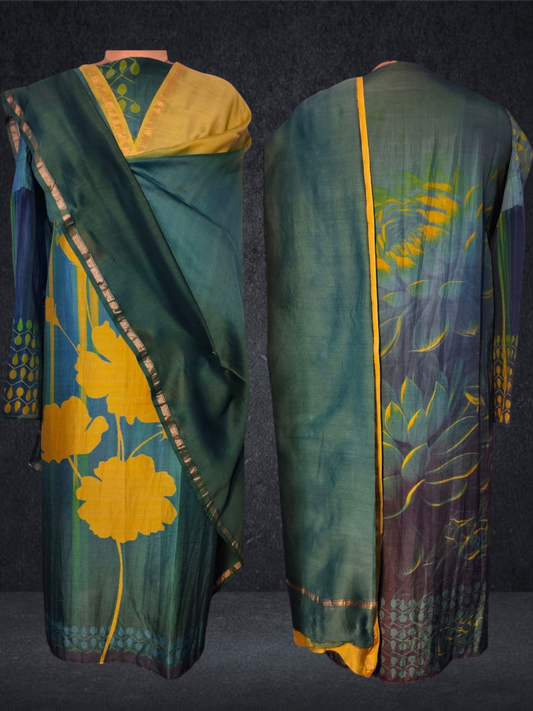 Semi Stitched Chanderi Casual Suitset VISHAL KAPUR