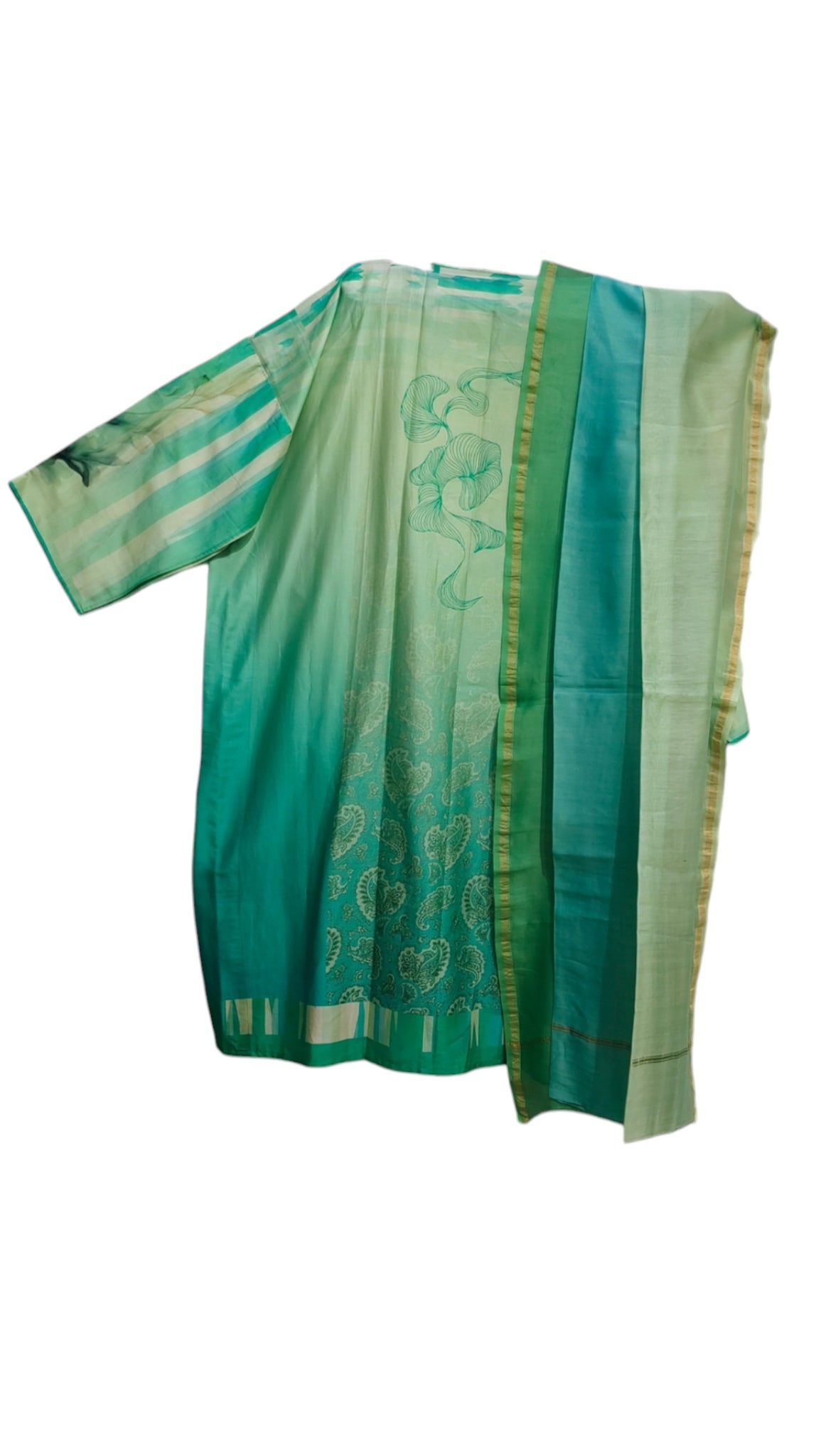 Semi Stitched Chanderi Casual Suitset