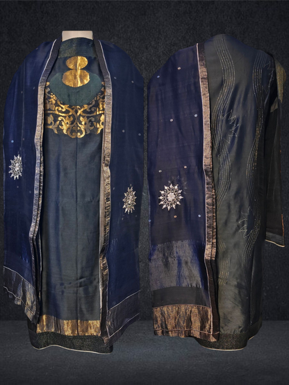 Semi Stitched Formal chanderi Suitset