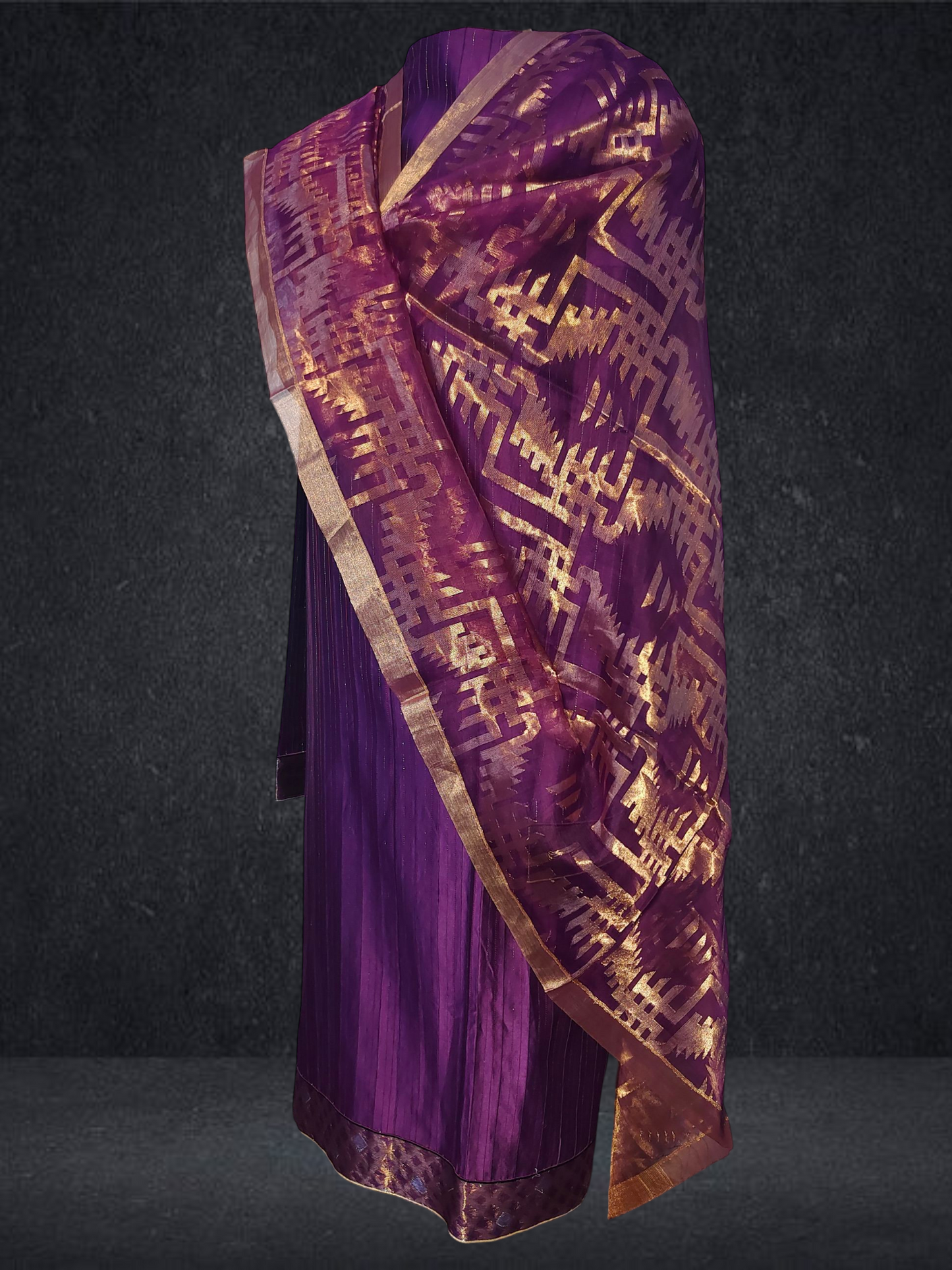 Semi Stitched Formal chanderi Suitset