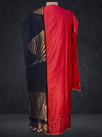 Semi Stitched Formal chanderi Suitset