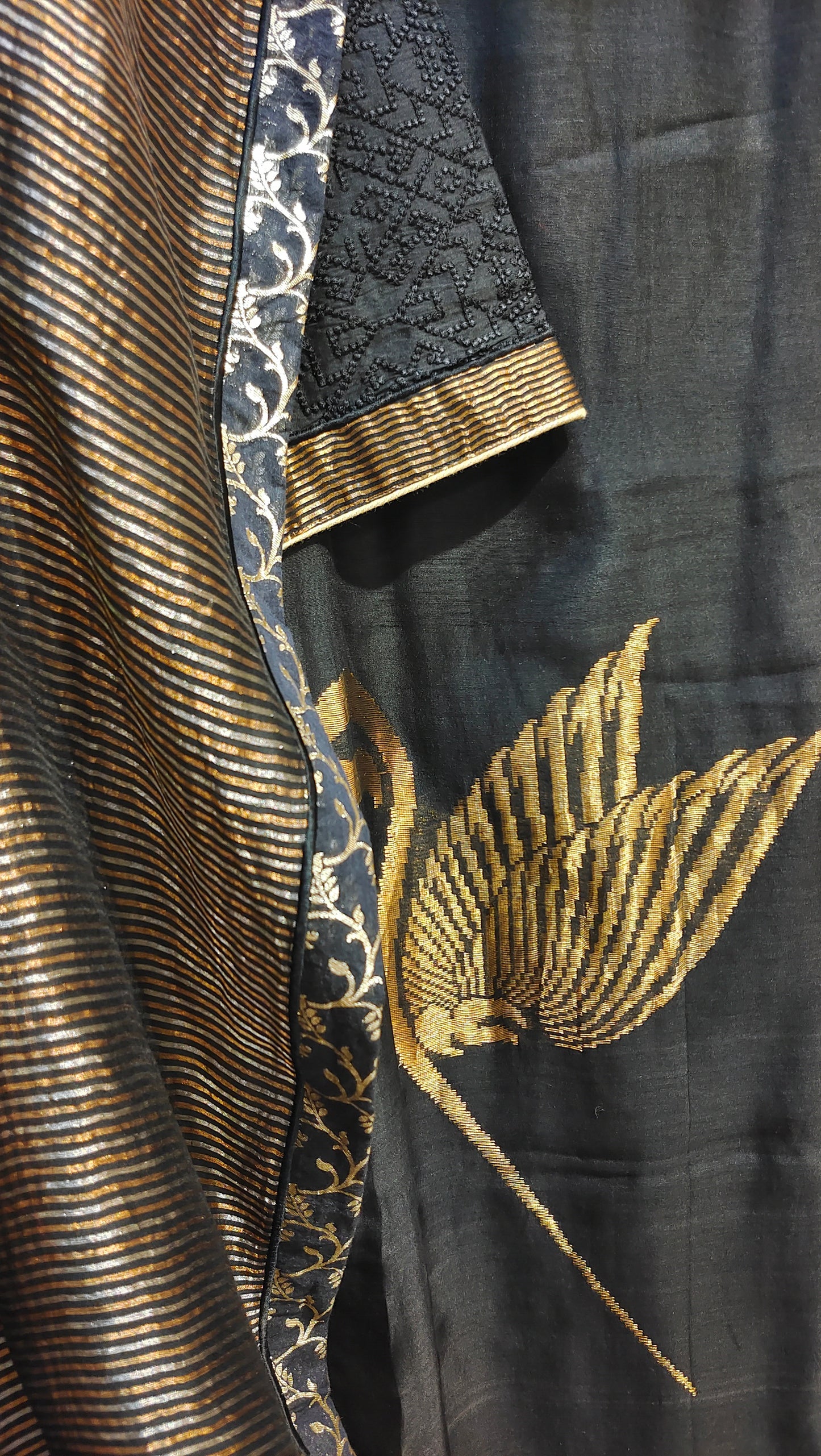 Semi Stitched Chanderi Formal Suitset