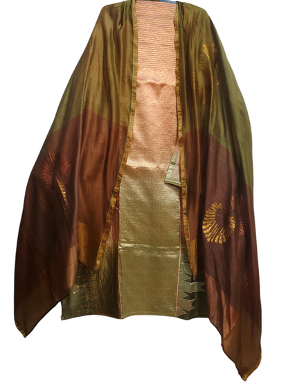 Semi Stitched Formal chanderi Suitset