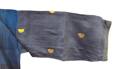 SemiStitched zariwoven peacock blue chanderi Tunic