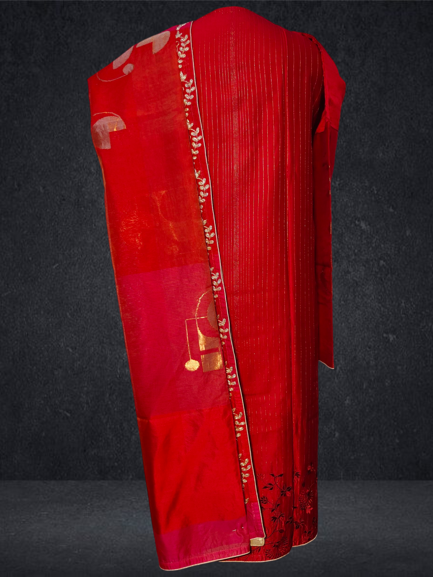 Semi Stitched Formal chanderi Suitset