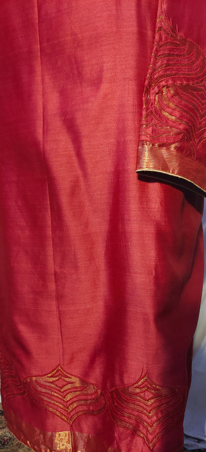Semi Stitched Formal chanderi Suitset