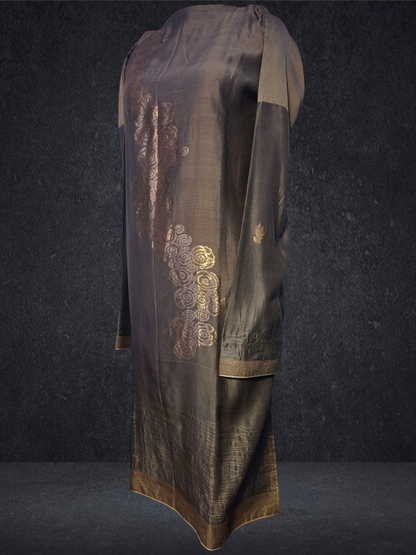 Semi Stitched Formal chanderi Kurta