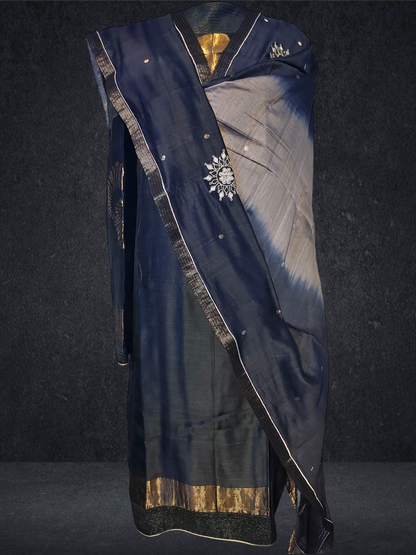 Semi Stitched Formal chanderi Suitset