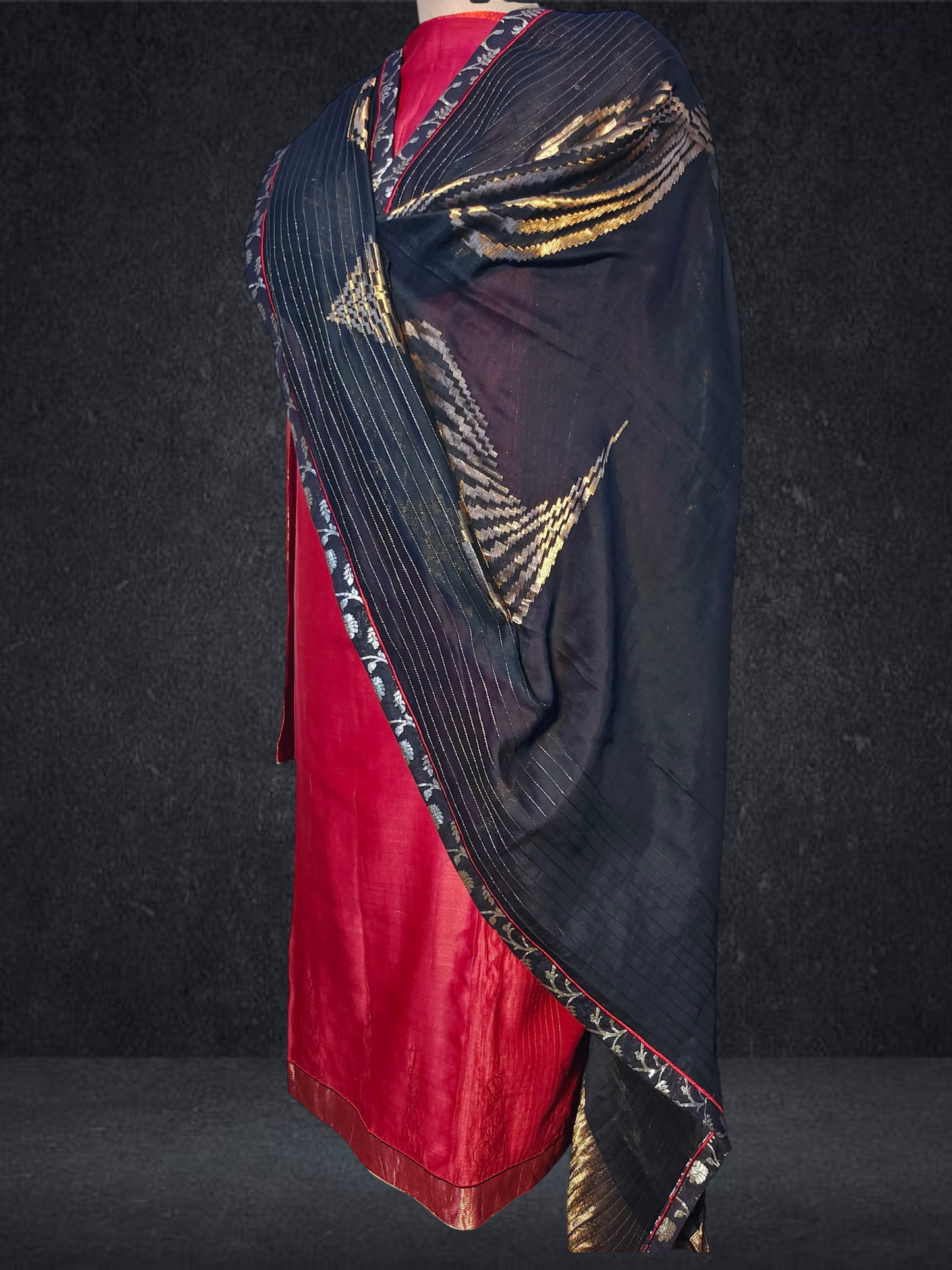 Semi Stitched Formal chanderi Suitset