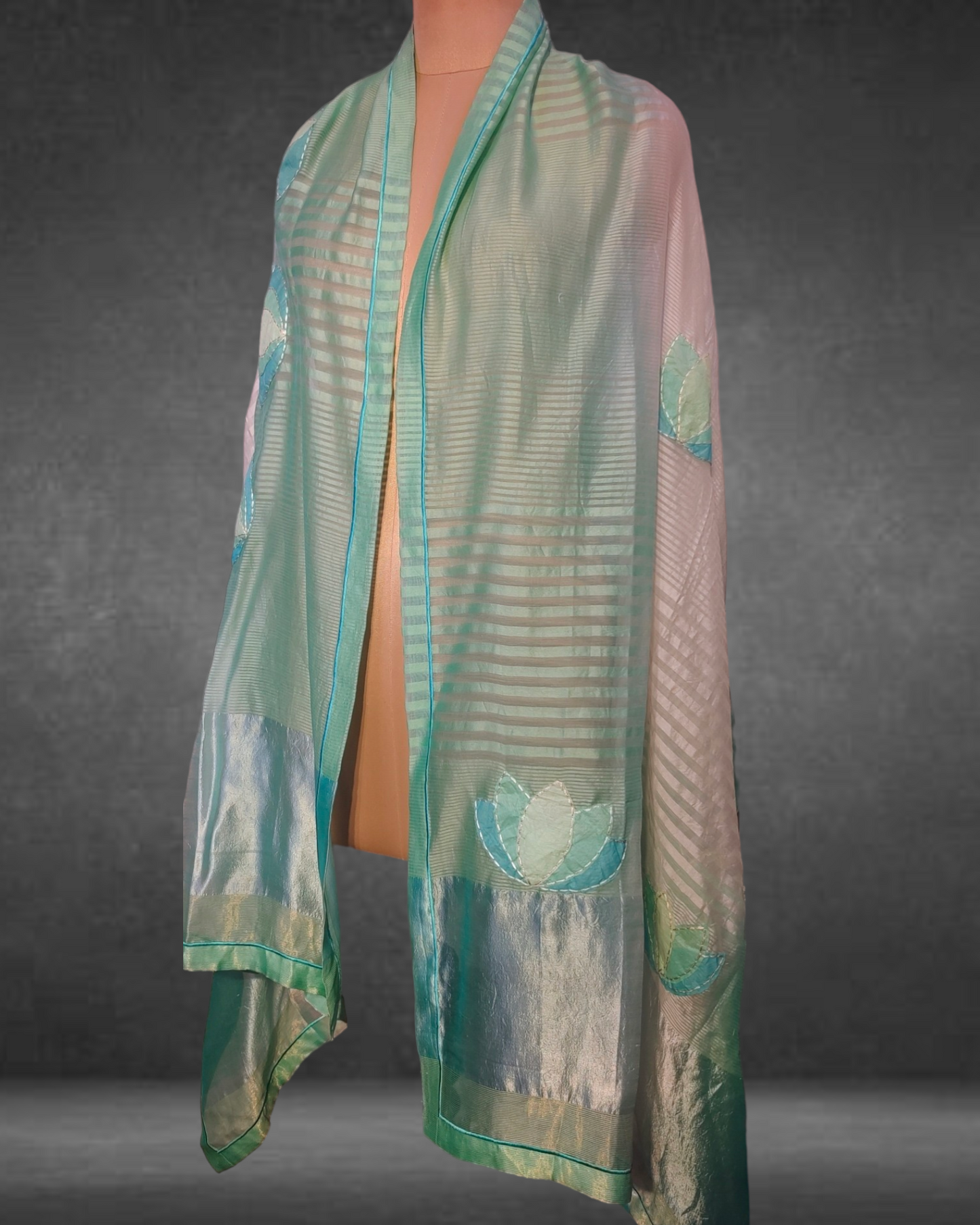 Chanderi Patti Applique Dupatta