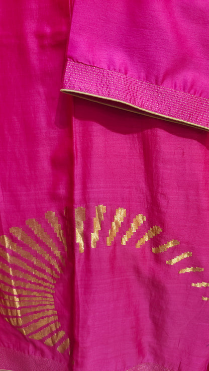 Semi Stitched Chanderi Formal Suitset
