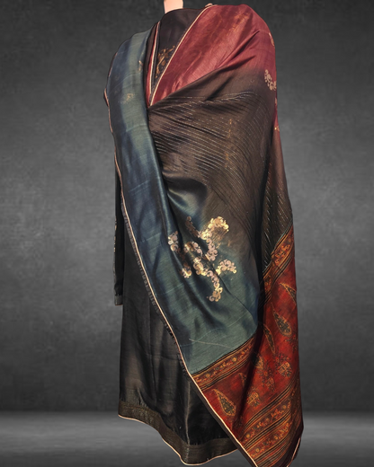 Semistitched Multicolour Brocade With Zari Woven Dupatta Formal Suitset VISHAL KAPUR STUDIO