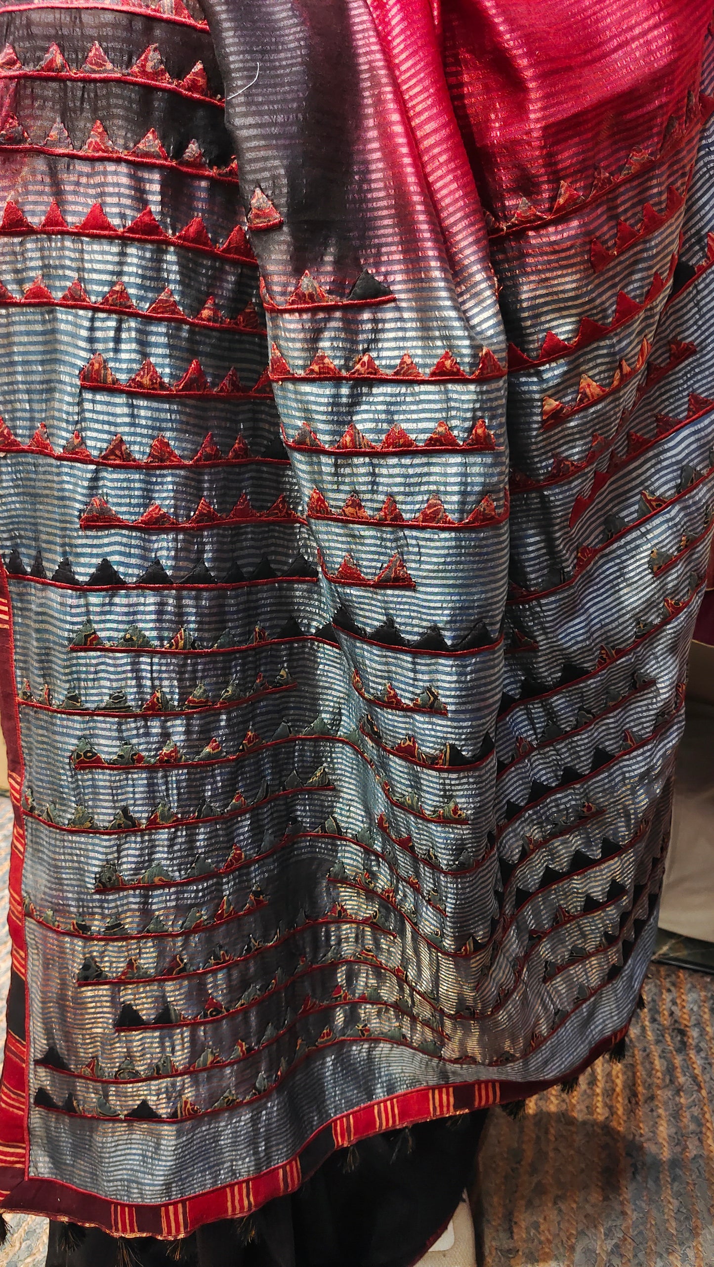 Formal Chanderi Silk Ajrakh Saree