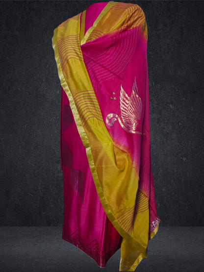 Semi Stitched Formal chanderi Suitset