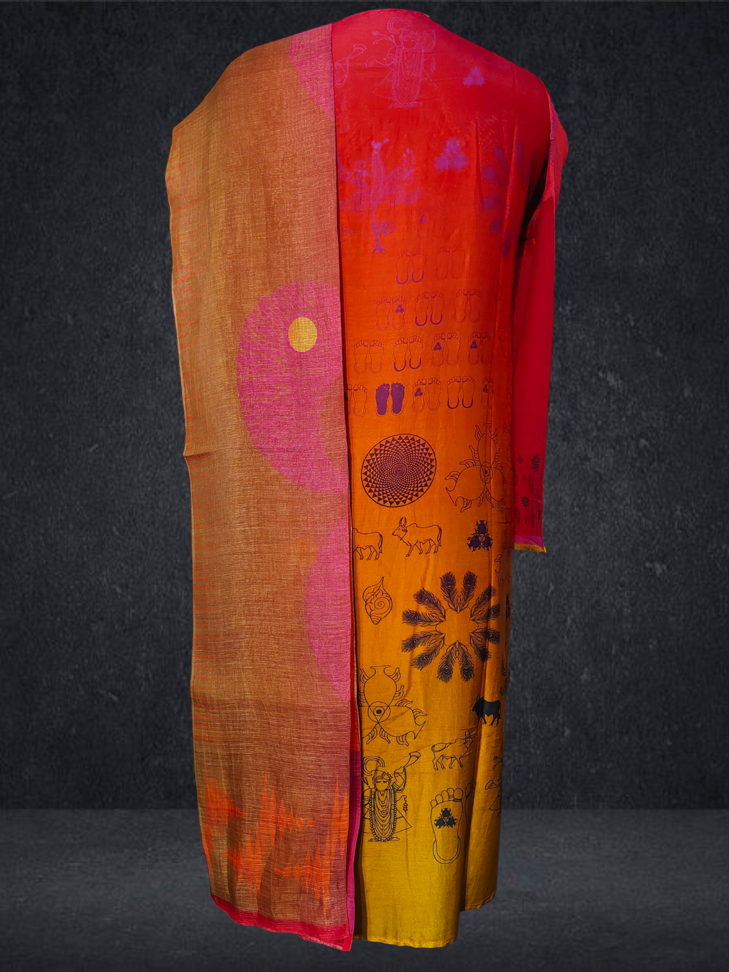 Semi Stitched Chanderi Casual Suitset