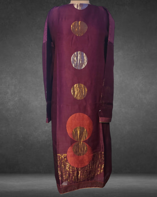 Semi Stitched Formal Chanderi kurta