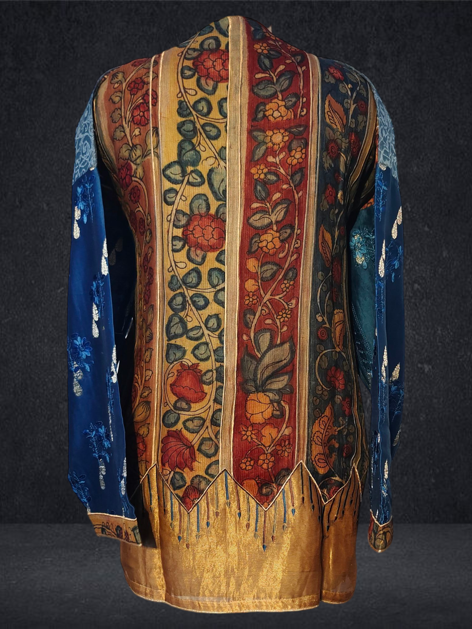 Semistitched Chanderi Kalamkari Short Tunic VISHAL KAPUR STUDIO