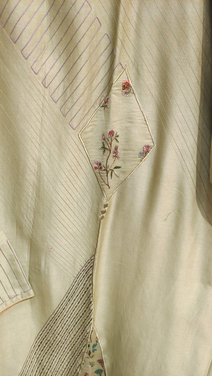 Semi Stitched Chanderi Formal Suitset