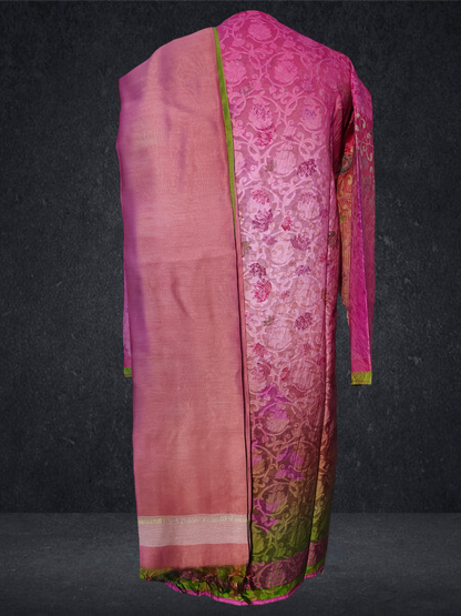 Semi Stitched Chanderi Casual Suitset