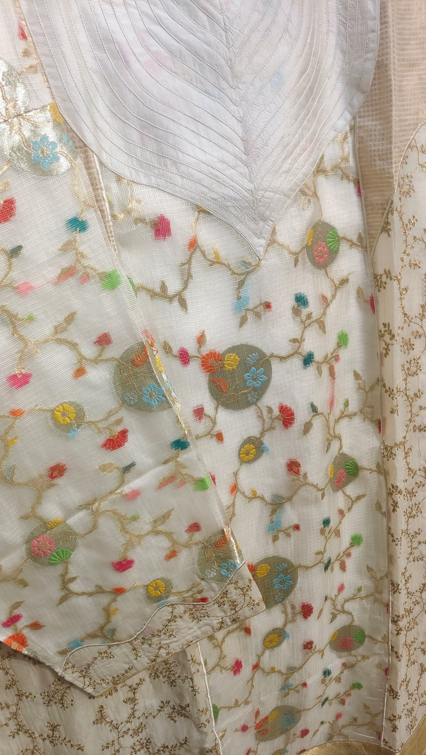 Semi Stitched Formal chanderi Suitset