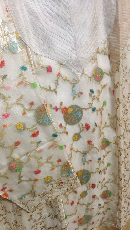 Semi Stitched Formal chanderi Suitset