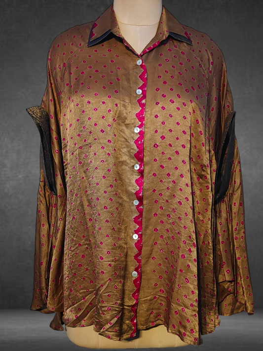 Stitched Bandhani Shirt Free Size