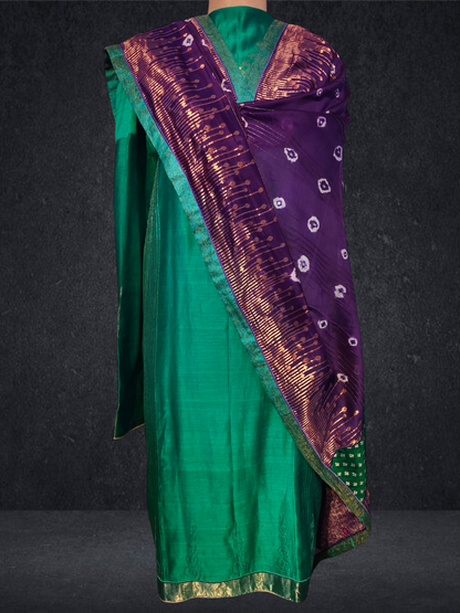 Semi Stitched Formal chanderi Suitset