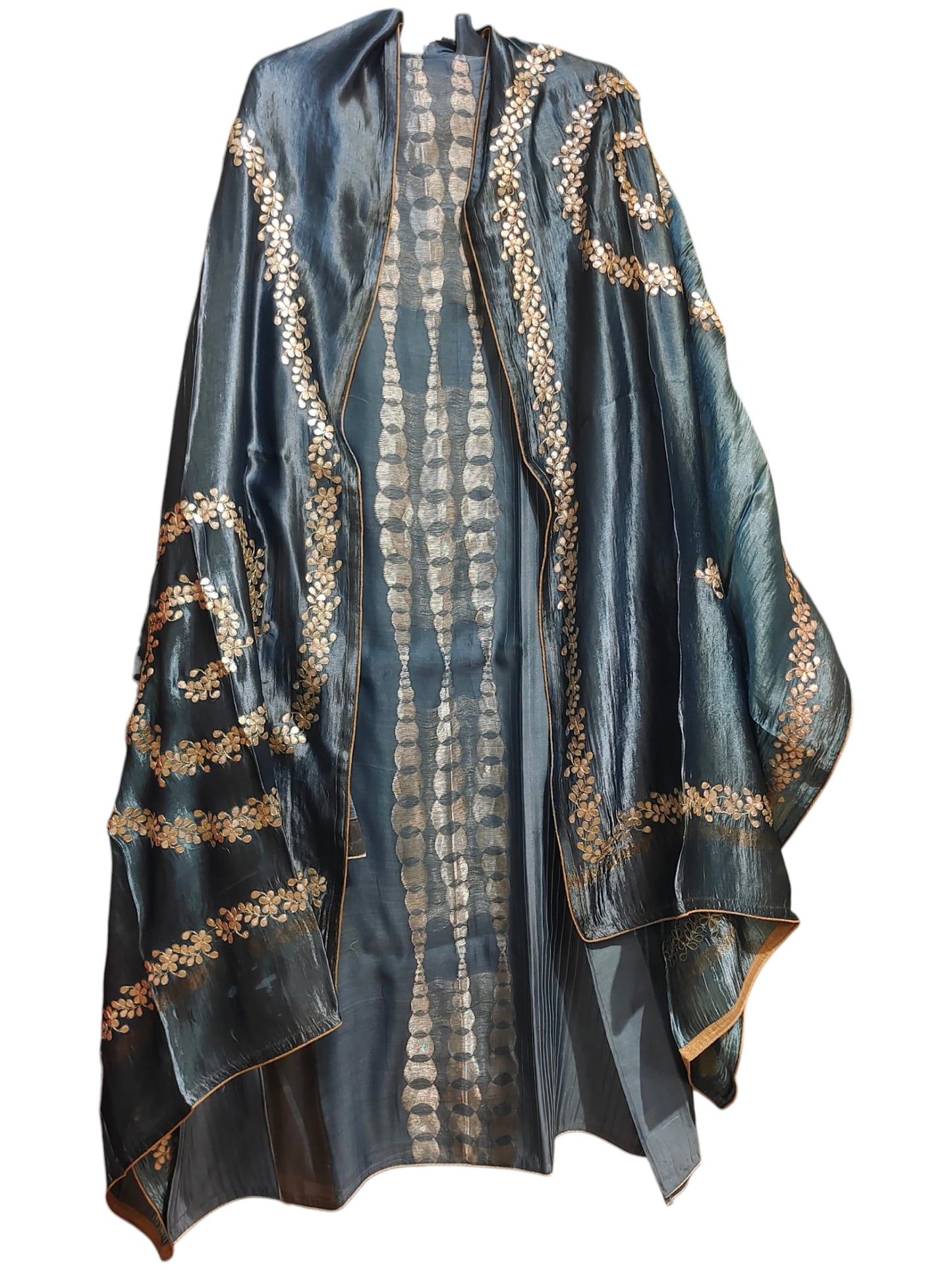 Semi Stitched Chanderi Formal Suitset