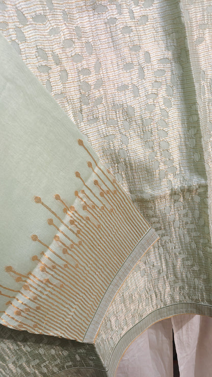 Semi Stitched tissue cutwork applique Short Tunic