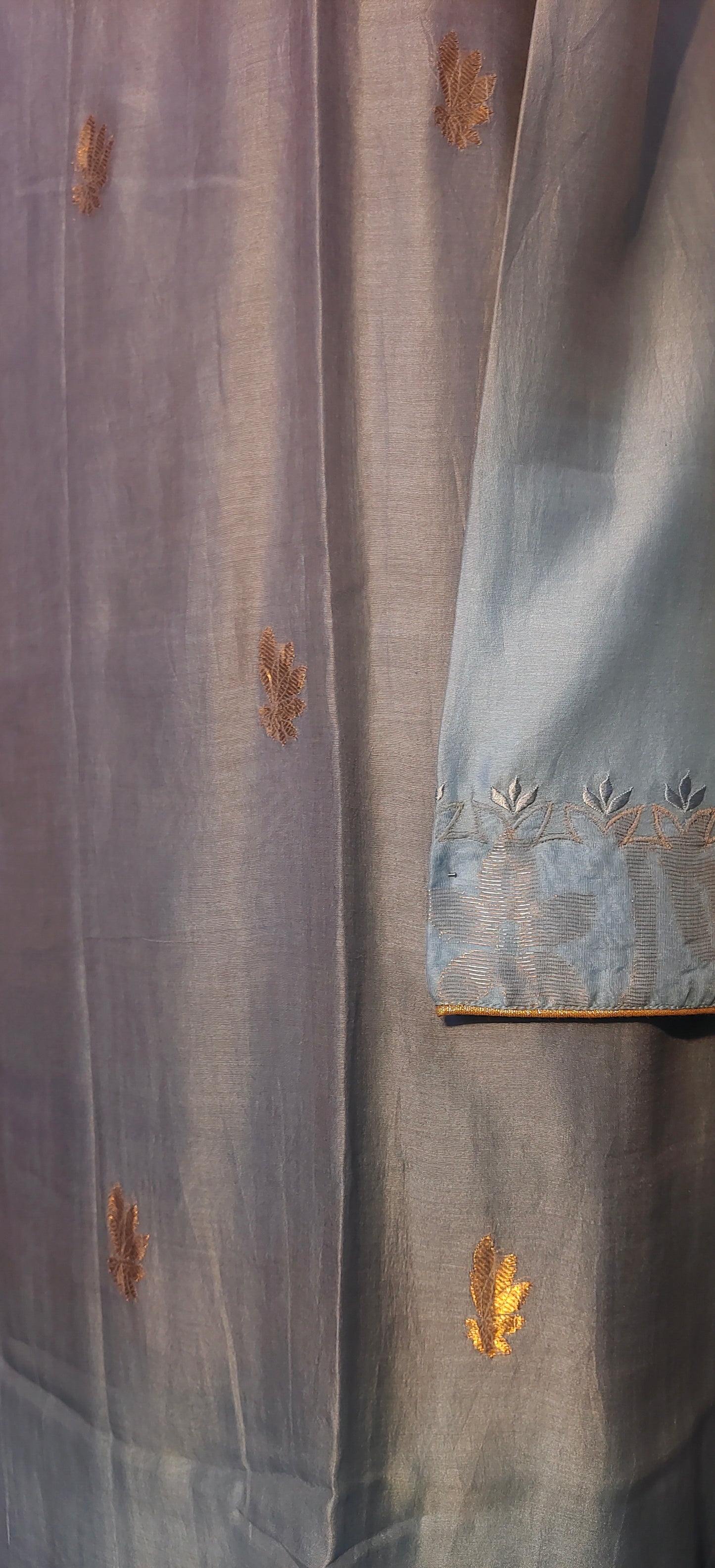 Semi Stitched Formal chanderi Suitset