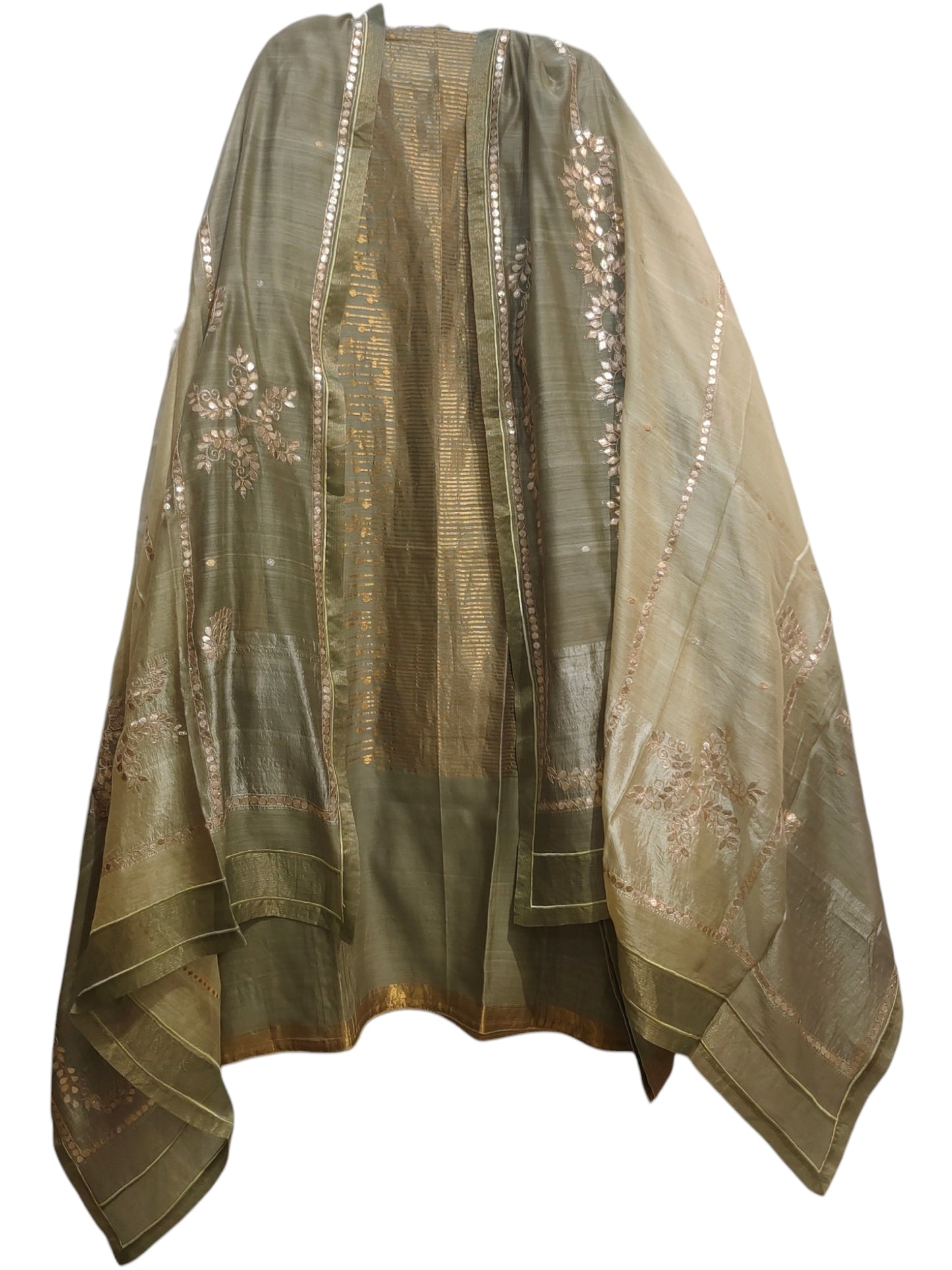 Semi Stitched Chanderi Formal Suitset