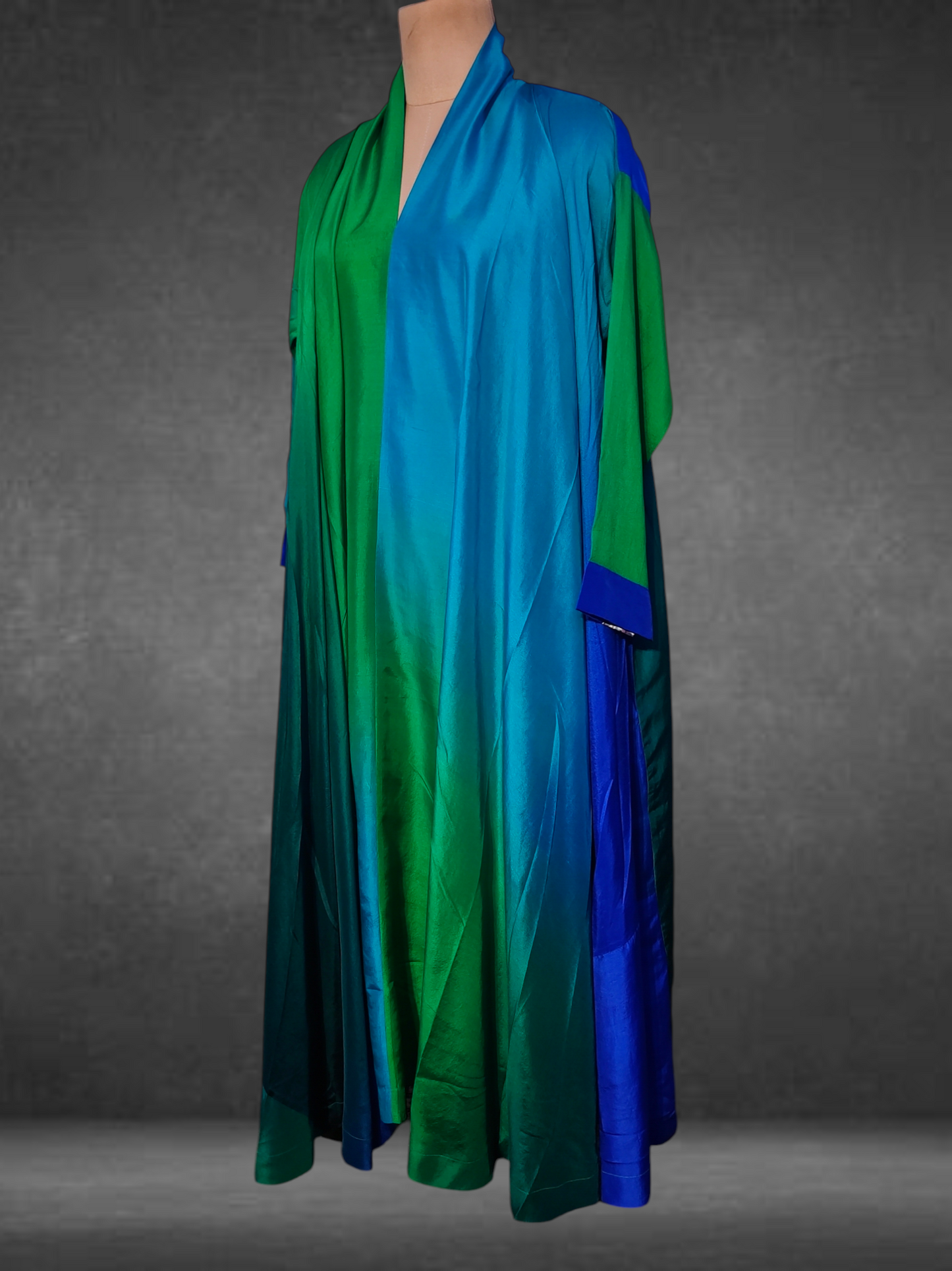 Long Silk Cape Dress